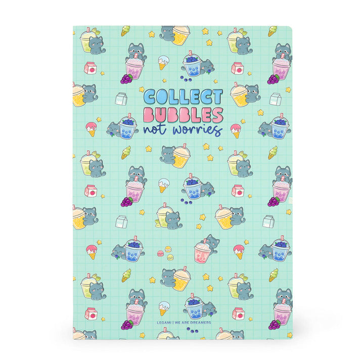 Cahier d'exercices - Cahier A4 - Lignage 8 mm - Thé à bulles Kitty