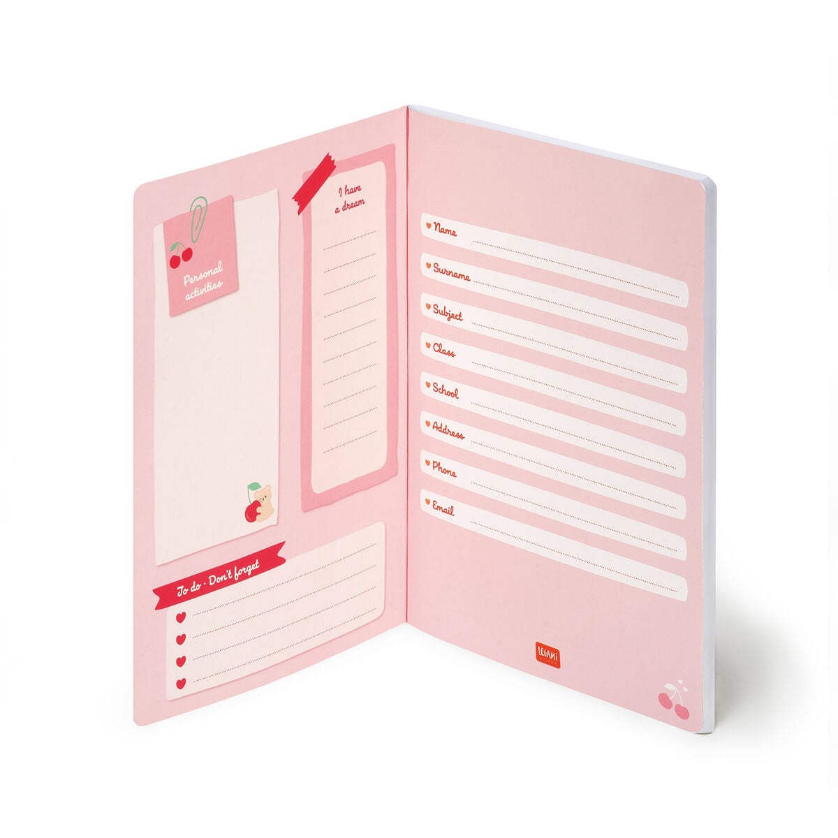 Exercise Book - Cahier A4 - Lignage 8 mm - Teddy Bear Cherry