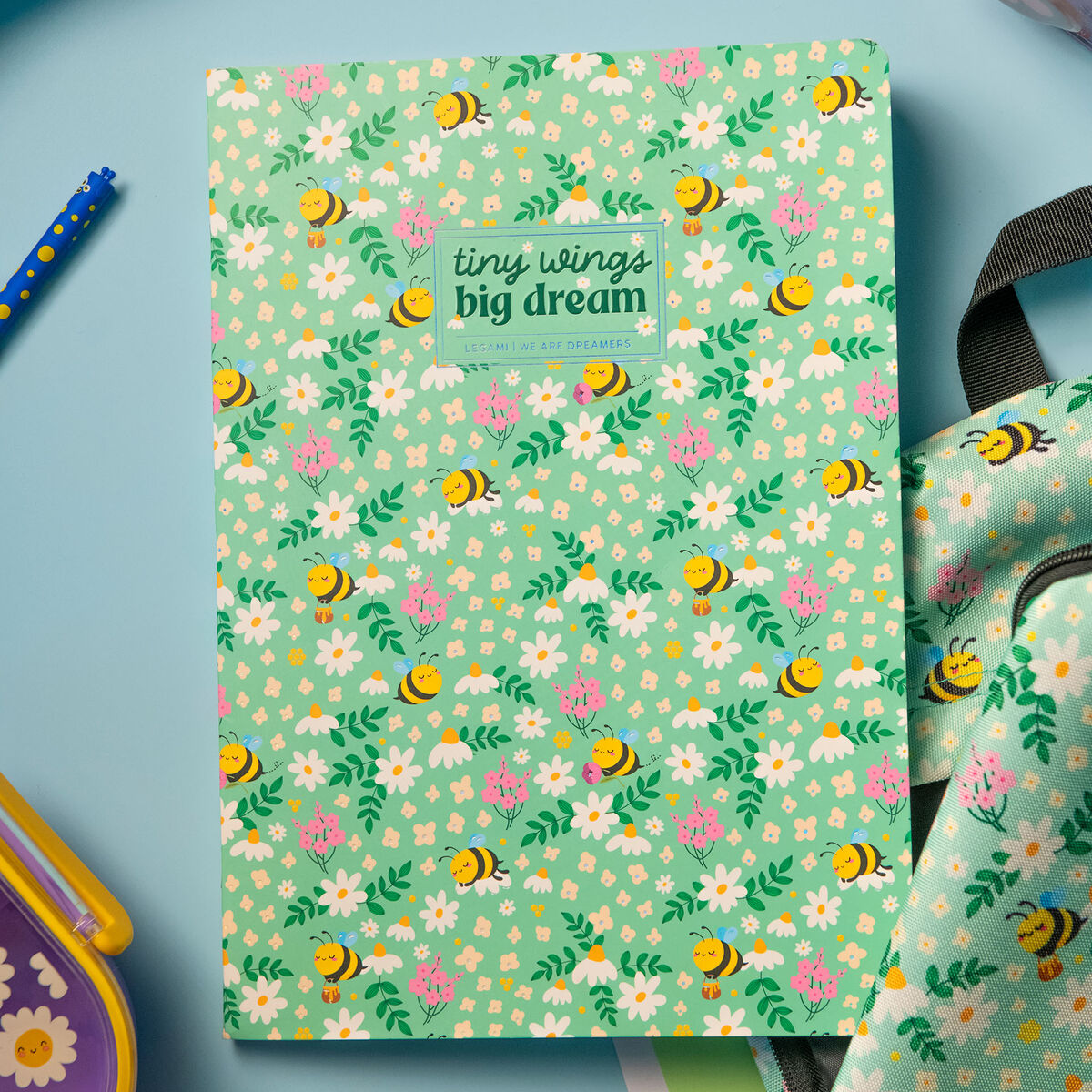 Exercise Book - Cahier A4 - Lignage 8 mm - Bee Flowers