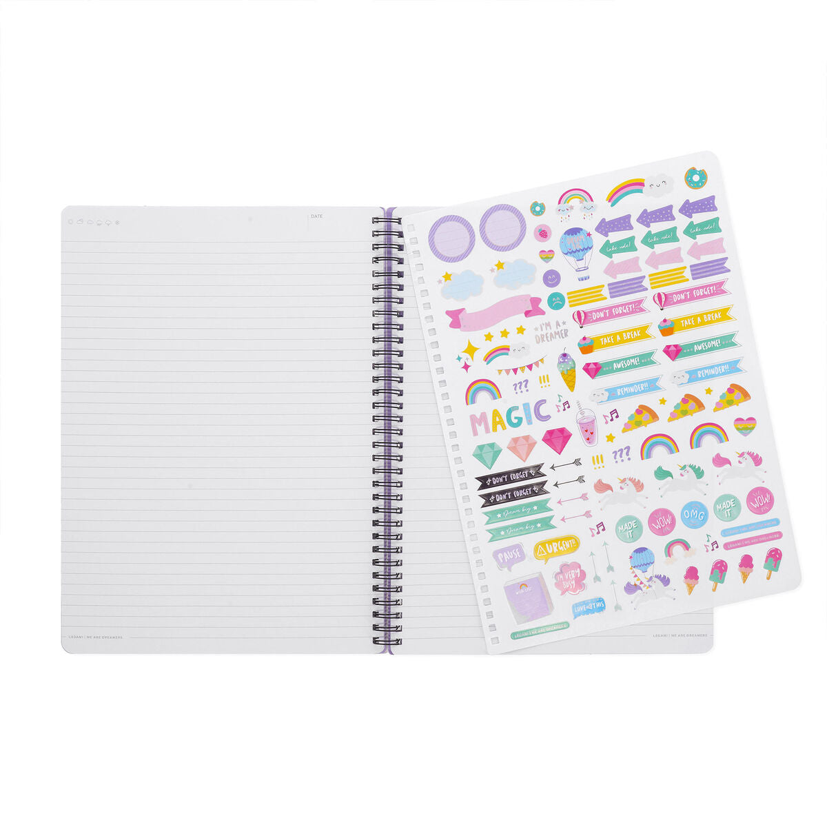 Cahier Ligné A4 à Couverture Rigide Illustrée - Unicorn - Avec Spirale