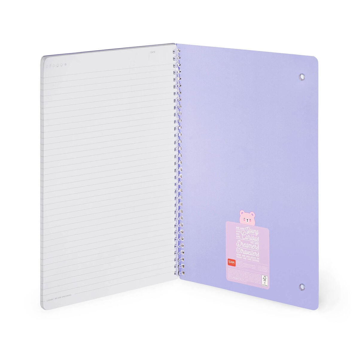 Cahier Ligné A4 à Couverture Rigide Illustrée - Teddy Bear - Bloc-mémo - Avec Spirale