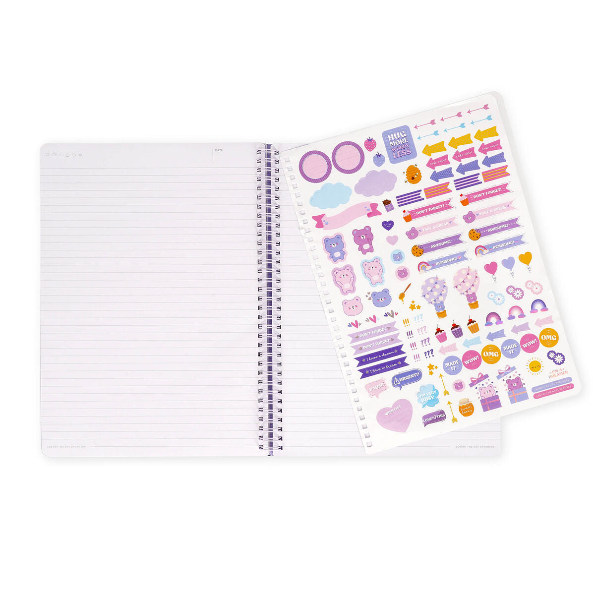 Cahier Ligné A4 à Couverture Rigide Illustrée - Teddy Bear - Bloc-mémo - Avec Spirale