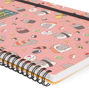 Cahier Ligné A4 à Couverture Rigide Illustrée - Sushi Cat - Bloc-mémo - Avec Spirale