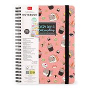 Cahier Ligné A4 à Couverture Rigide Illustrée - Sushi Cat - Bloc-mémo - Avec Spirale