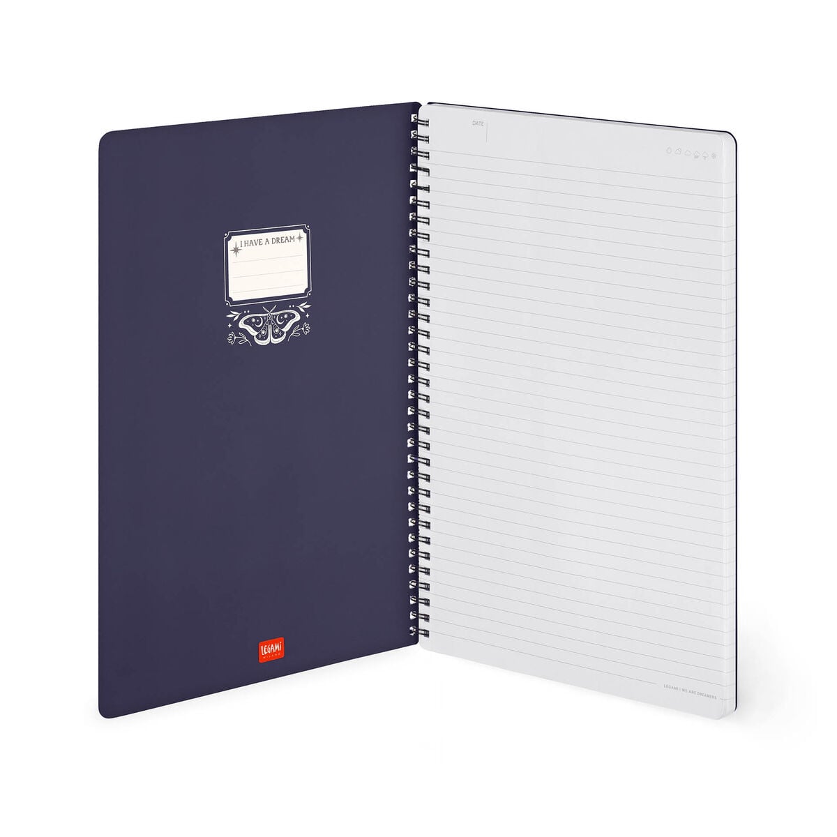 Cahier Ligné A4 à Couverture Rigide Illustrée - Moth - Bloc-mémo - Avec Spirale