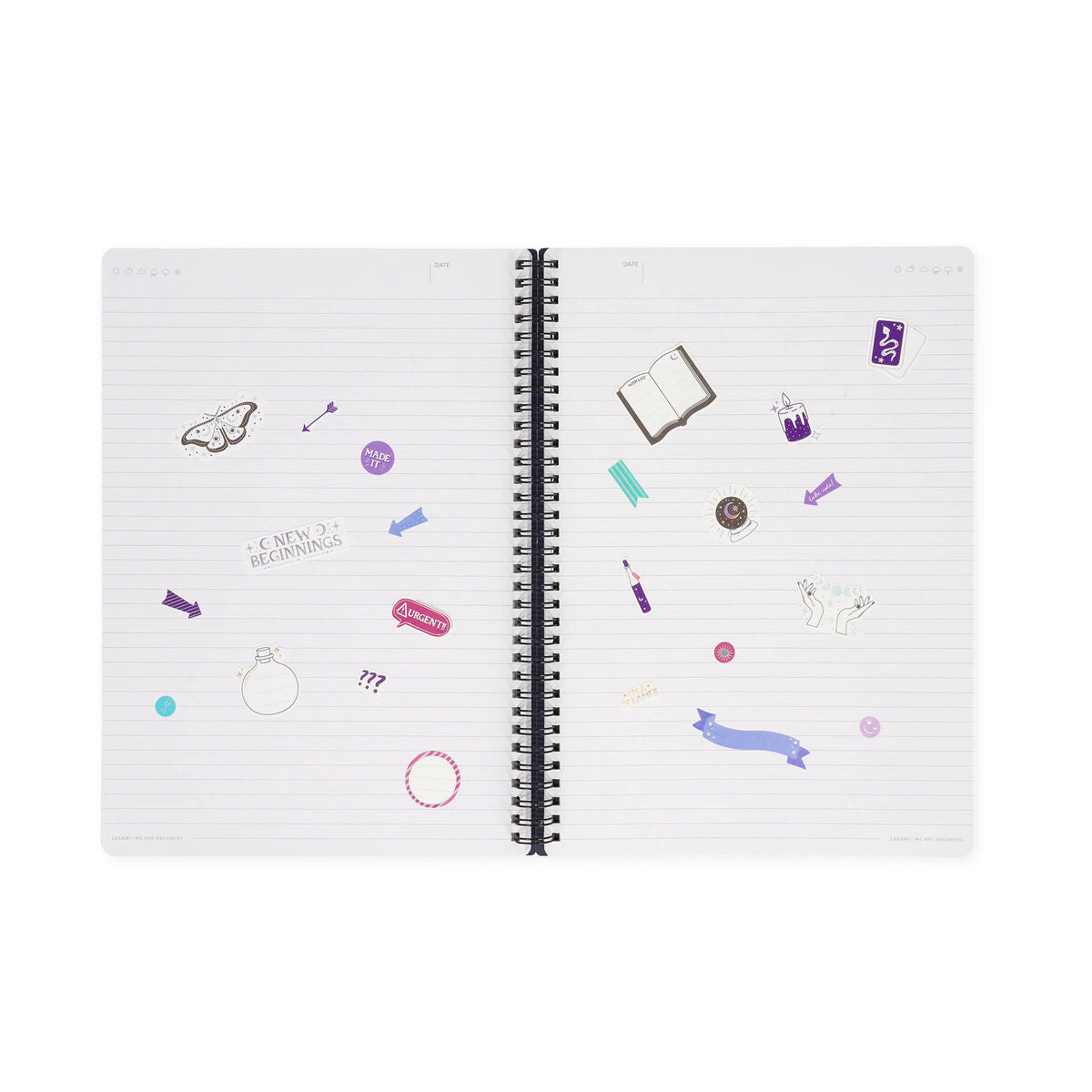 Cahier Ligné A4 à Couverture Rigide Illustrée - Moth - Bloc-mémo - Avec Spirale