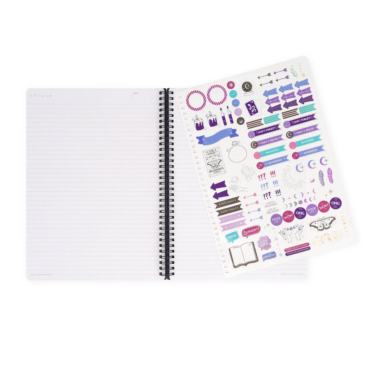 Cahier Ligné A4 à Couverture Rigide Illustrée - Moth - Bloc-mémo - Avec Spirale