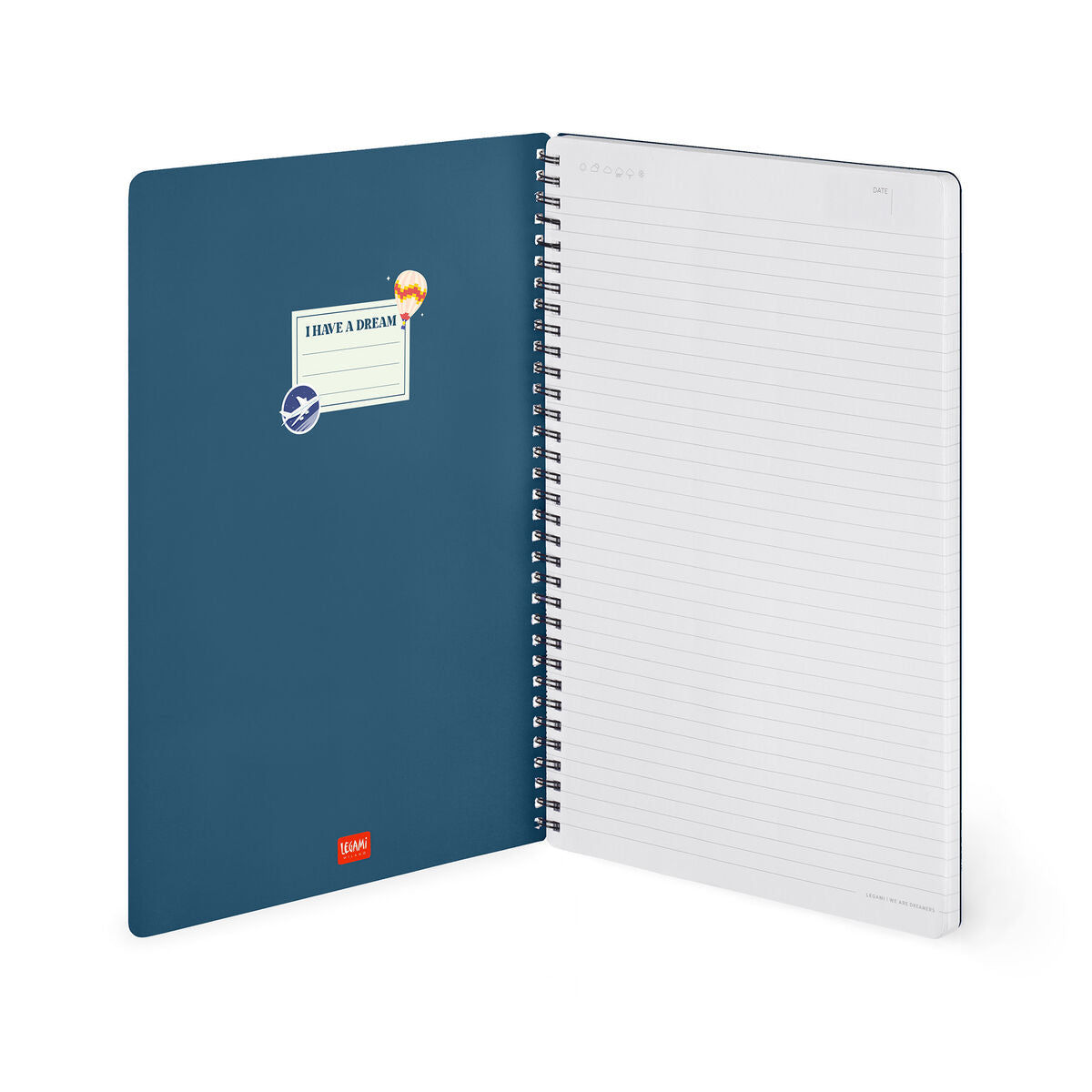 Cahier Ligné A4 à Couverture Rigide Illustrée - Travel Stickers - Bloc-mémo - Avec Spirale