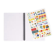 Cahier Ligné A4 à Couverture Rigide Illustrée - Travel Stickers - Bloc-mémo - Avec Spirale
