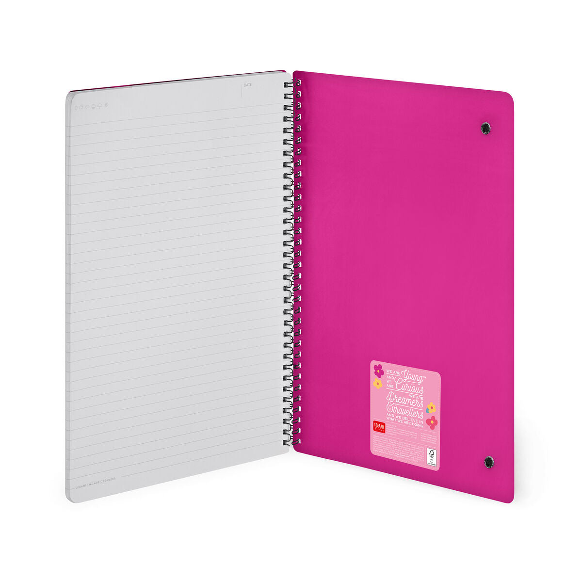 Cahier Ligné A4 à Couverture Rigide Illustrée - Flowers - Bloc-mémo - Avec Spirale