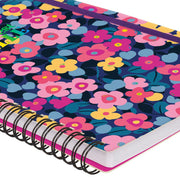 Cahier Ligné A4 à Couverture Rigide Illustrée - Flowers - Bloc-mémo - Avec Spirale