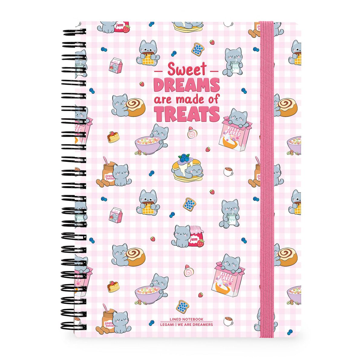 Cahier Ligné A4 à Couverture Rigide Illustré - Kitty - Bloc-mémo - Avec Spirale