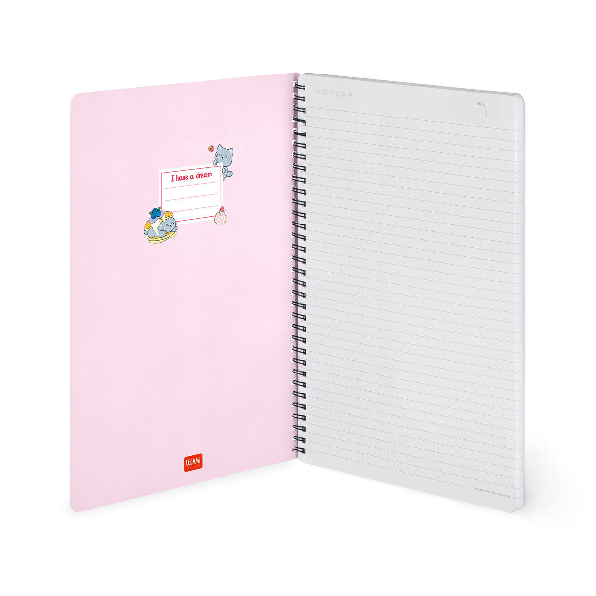 Cahier Ligné A4 à Couverture Rigide Illustrée - Kitty - Bloc-mémo - Avec Spirale