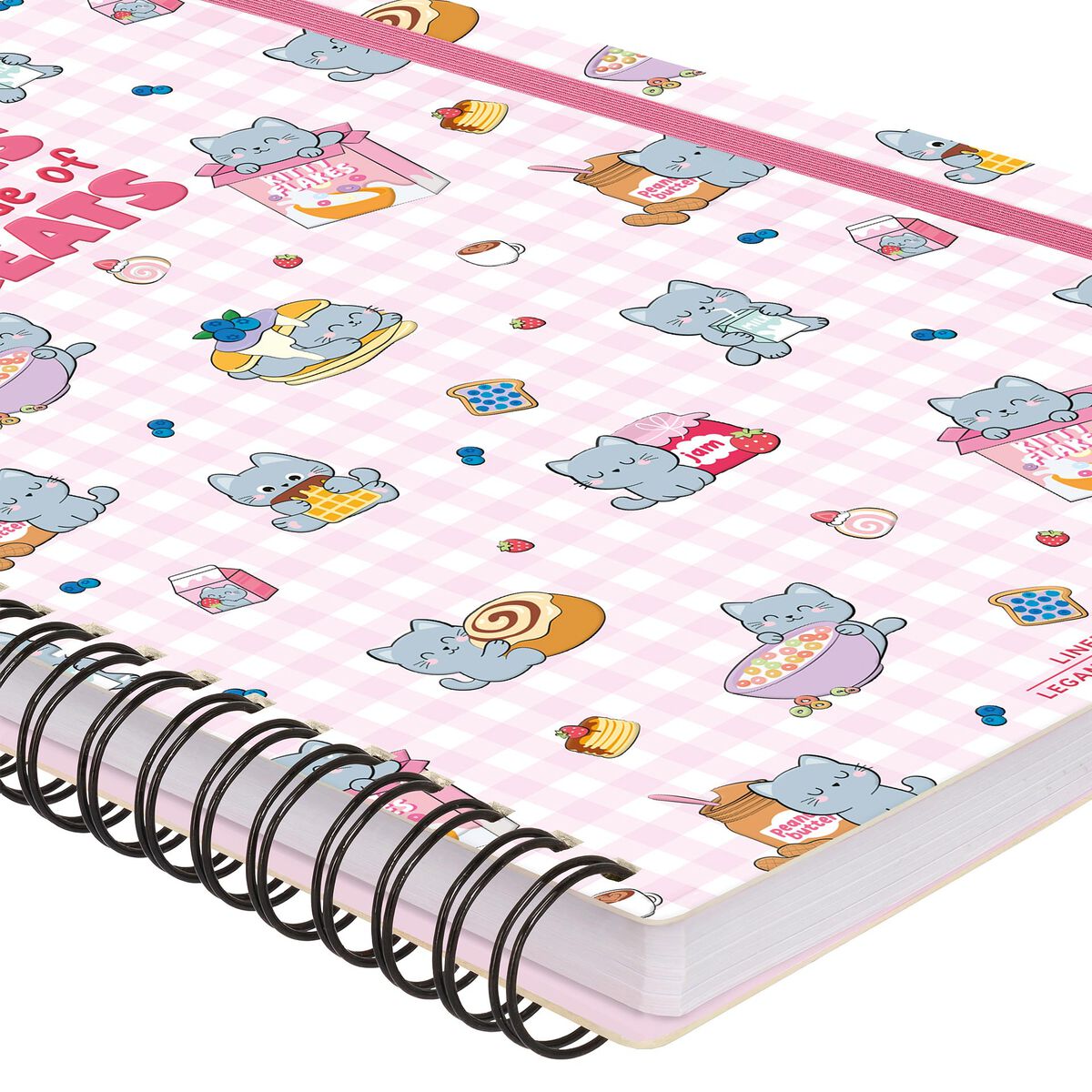 Cahier Ligné A4 à Couverture Rigide Illustrée - Kitty - Bloc-mémo - Avec Spirale