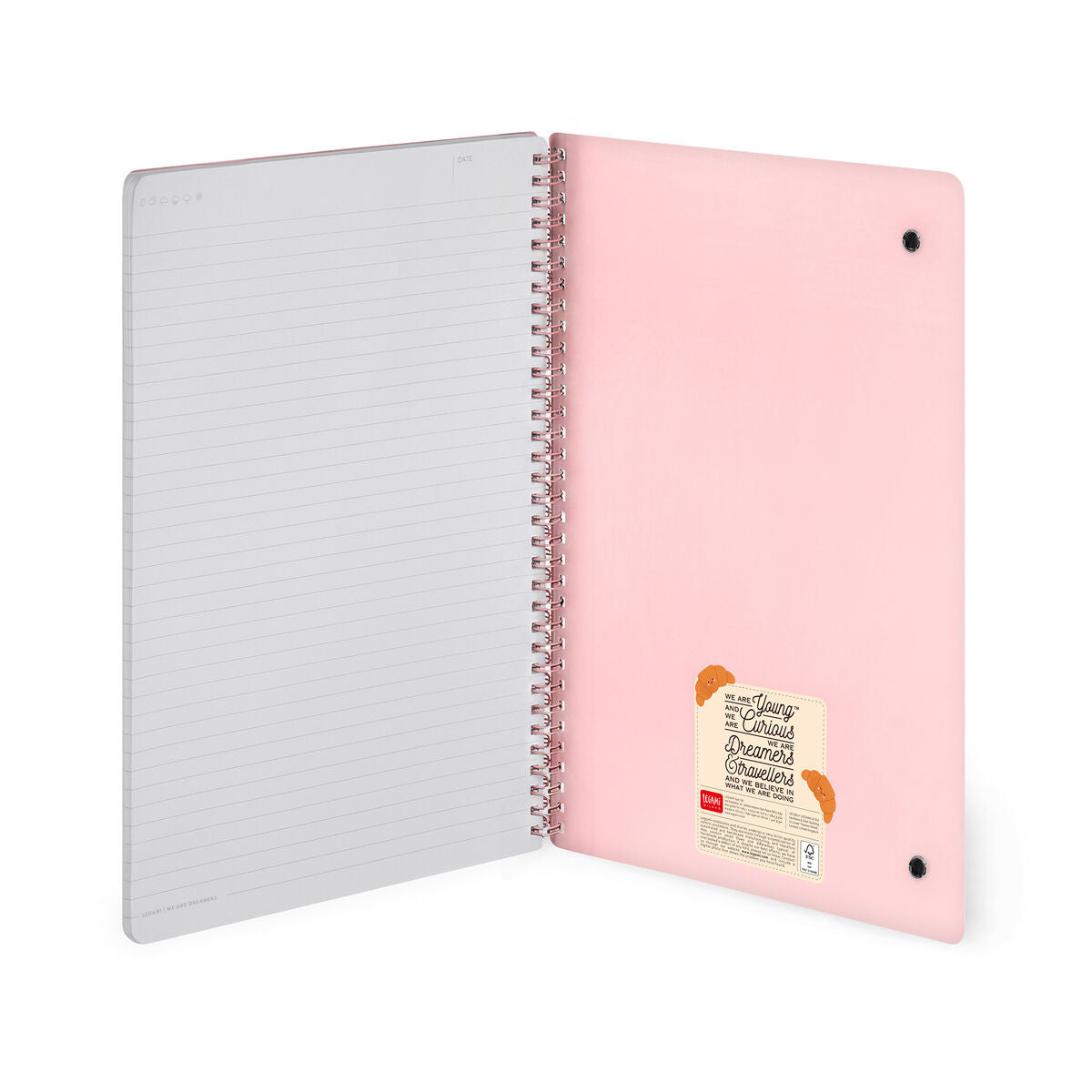 Cahier Ligné A4 à Couverture Rigide Illustrée - Croissant - Bloc-mémo - Avec Spirale