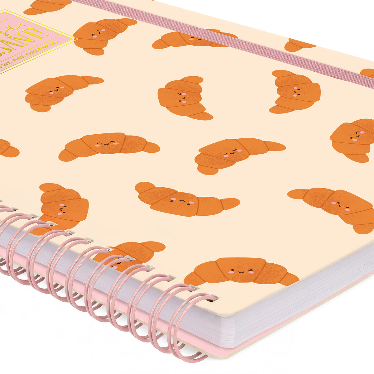 Cahier Ligné A4 à Couverture Rigide Illustrée - Croissant - Bloc-mémo - Avec Spirale