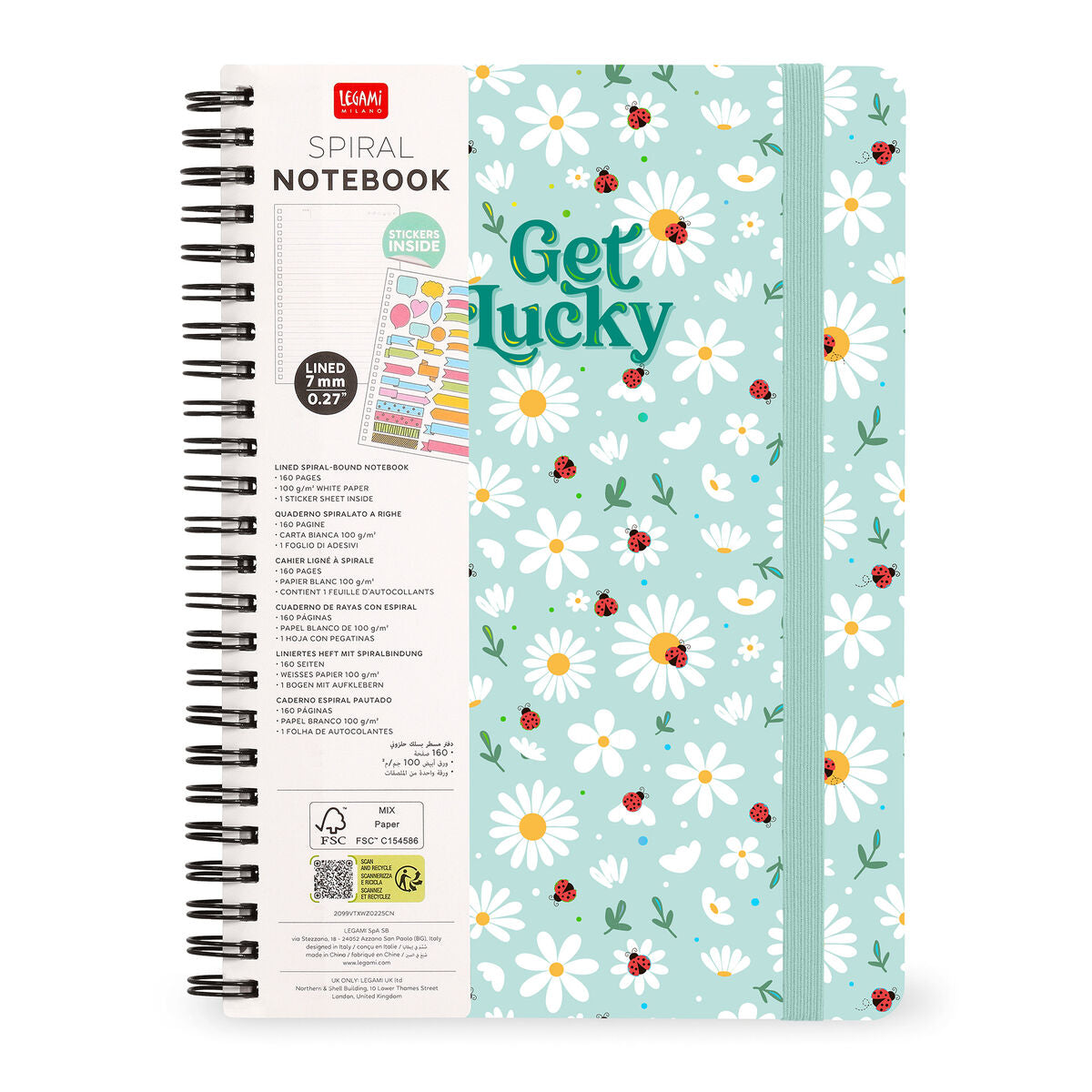 Cahier Ligné A4 à Couverture Rigide Illustrée - Ladybug - Bloc-mémo - Avec Spirale