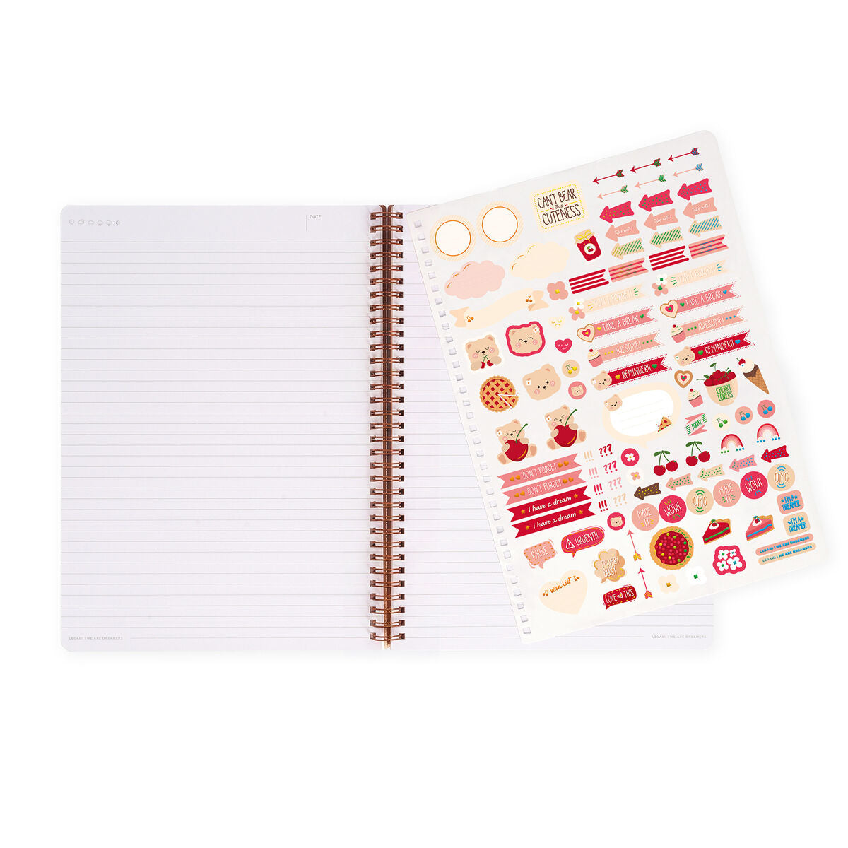 Cahier Ligné A4 à Couverture Rigide Illustrée - Teddy Bear - Bloc-mémo - Avec Spirale