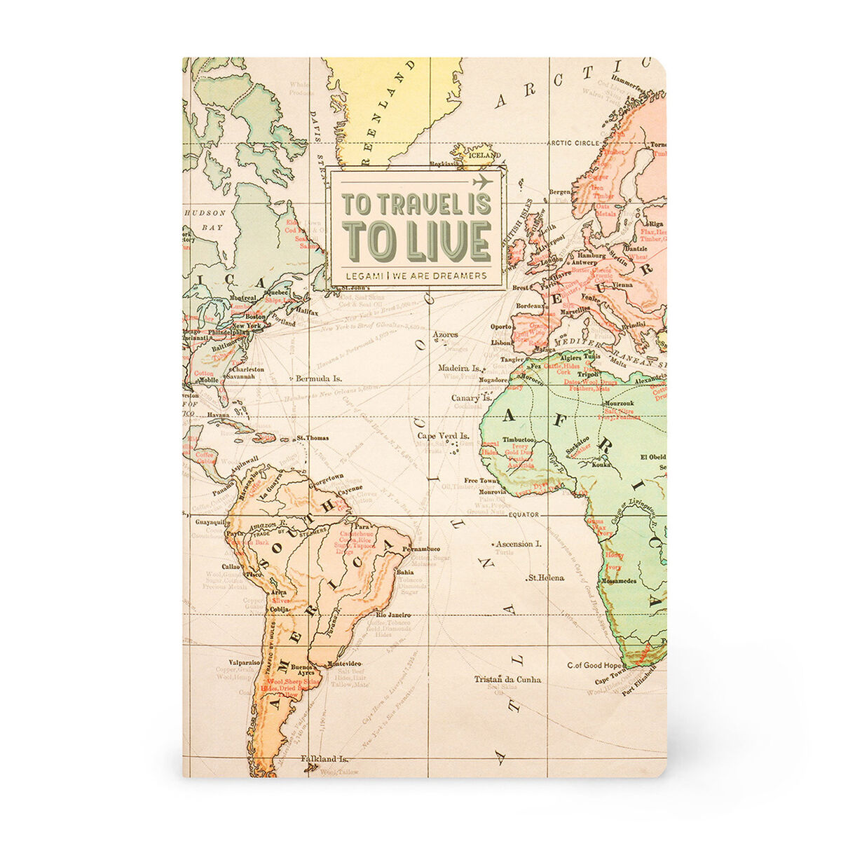Cahier Page Blanche A5 avec Couverture Souple Illustré - Carte de voyage