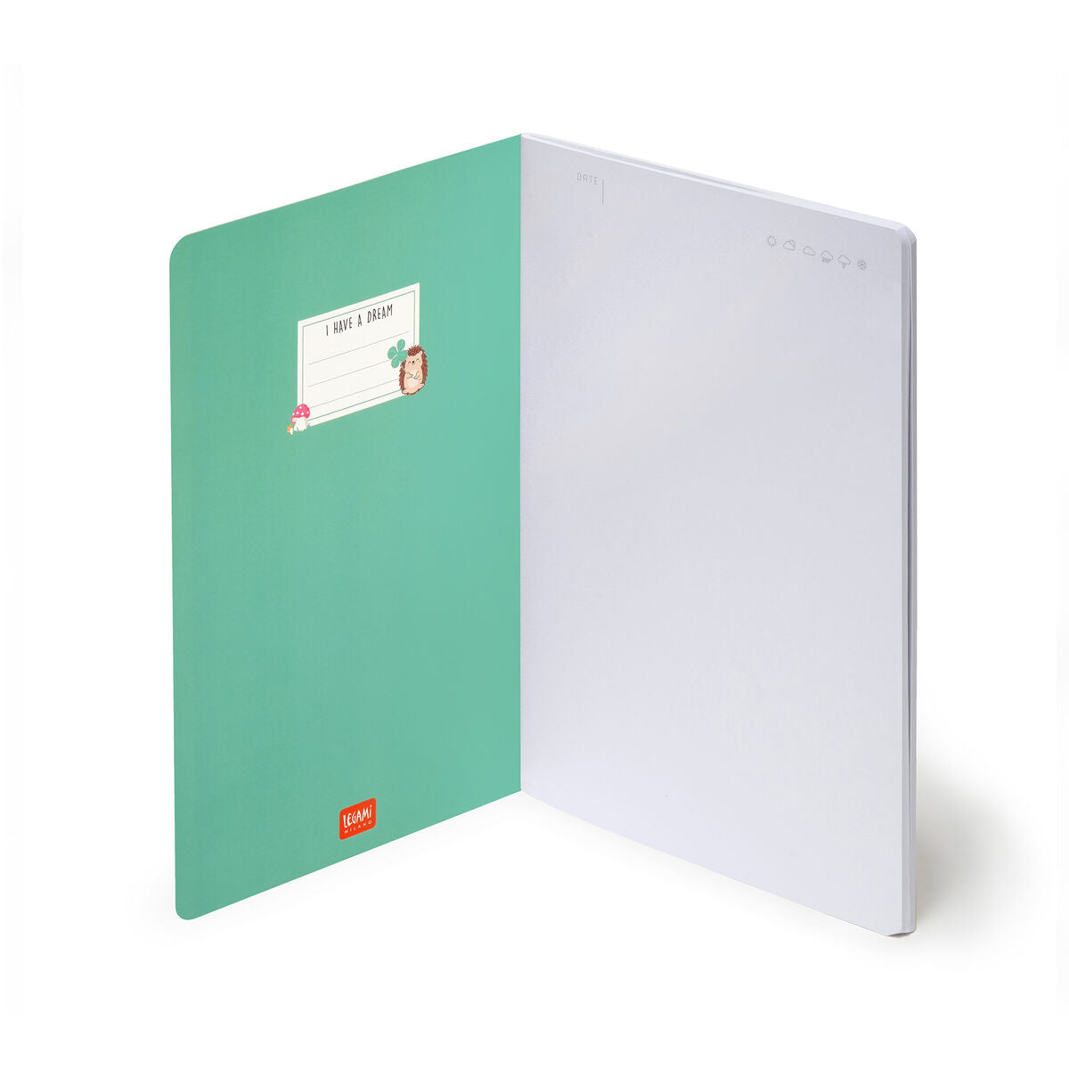 Cahier Page Blanche A5 à Couverture Rigide Illustrée - Hedgehog