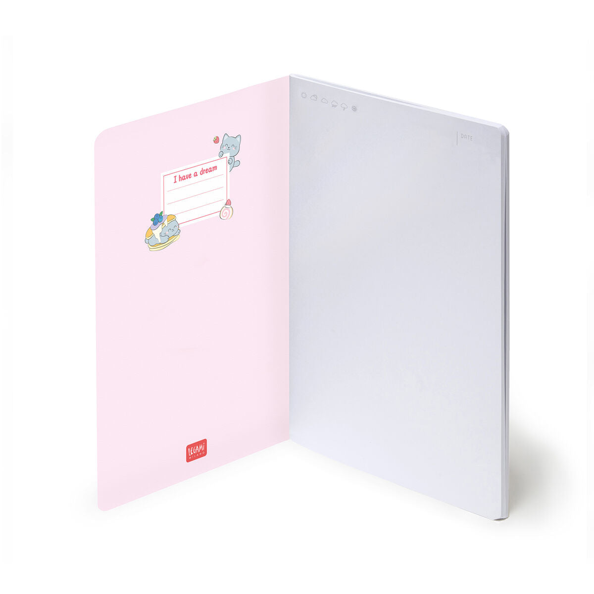Cahier Page Blanche A5 à Couverture Rigide Illustrée - Kitty