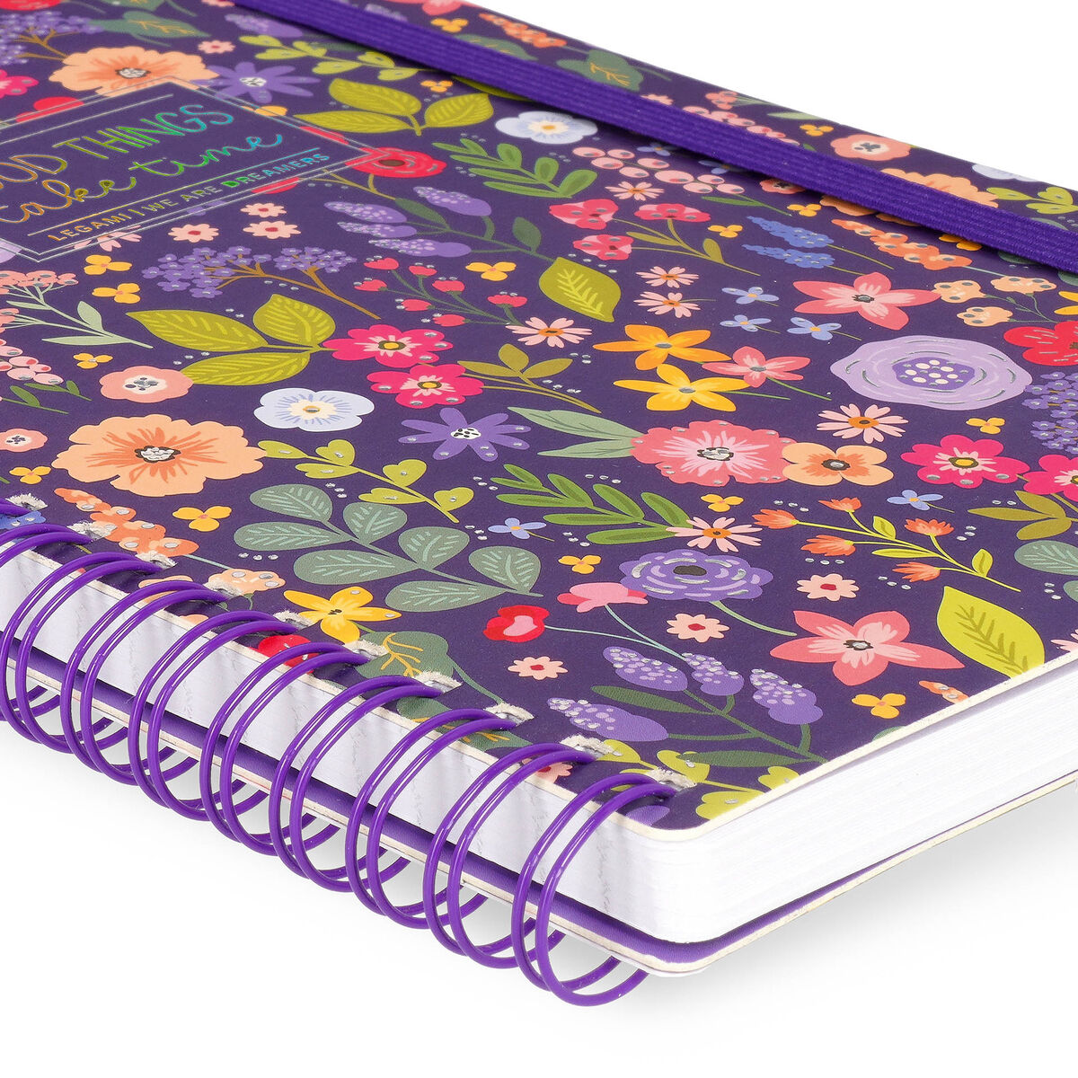 Cahier Ligné A5 à Couverture Rigide Illustrée - Flowers - Bloc-mémo - Avec Spirale