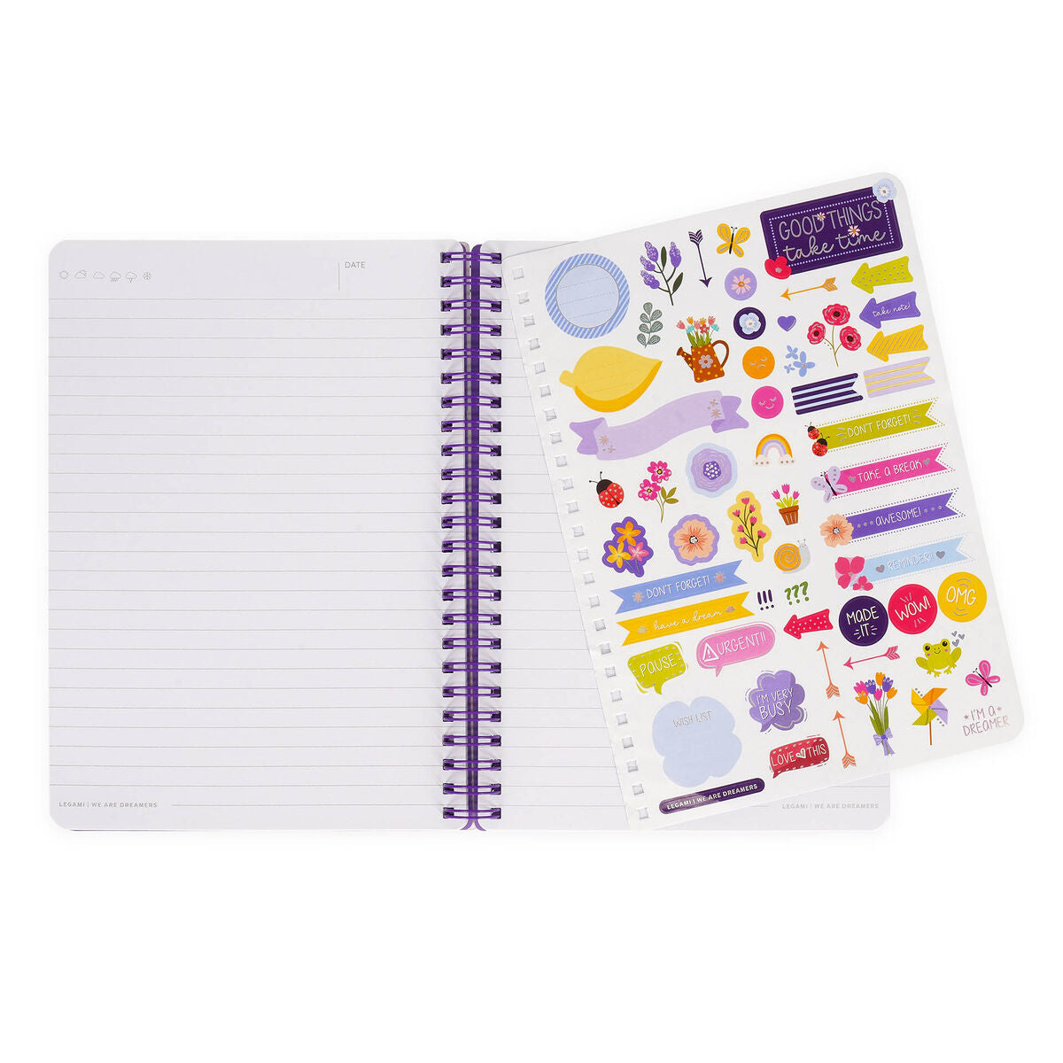 Cahier Ligné A5 à Couverture Rigide Illustrée - Flowers - Bloc-mémo - Avec Spirale
