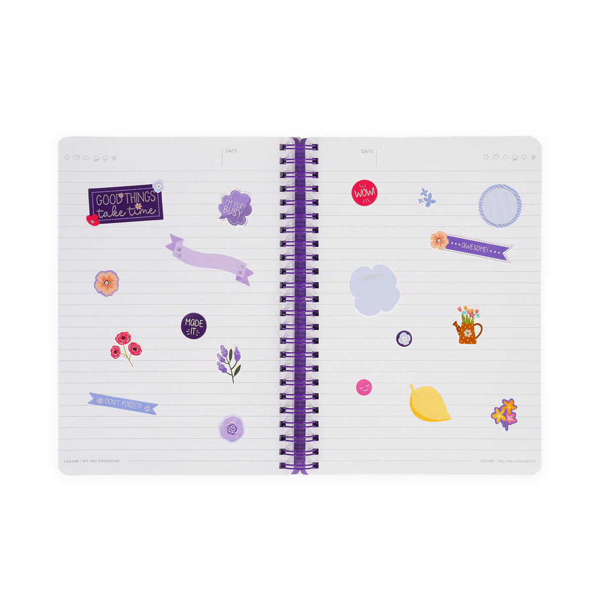 Cahier Ligné A5 à Couverture Rigide Illustrée - Flowers - Bloc-mémo - Avec Spirale