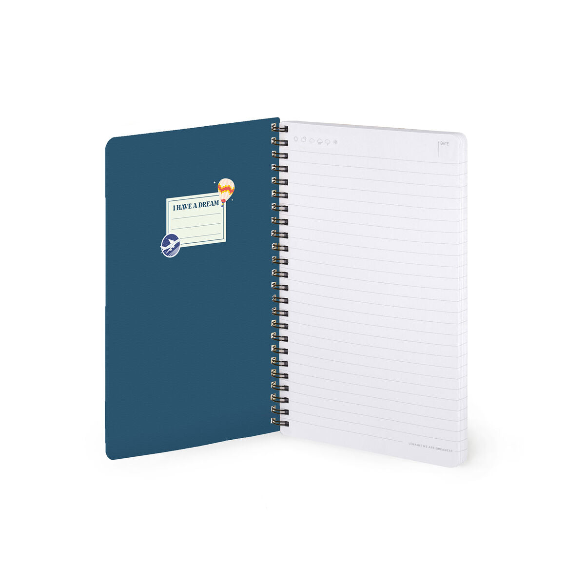 Cahier Ligné A5 à Couverture Rigide Illustrée - Travel Stickers - Bloc-mémo - Avec Spirale