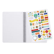 Cahier Ligné A5 à Couverture Rigide Illustrée - Travel Stickers - Bloc-mémo - Avec Spirale