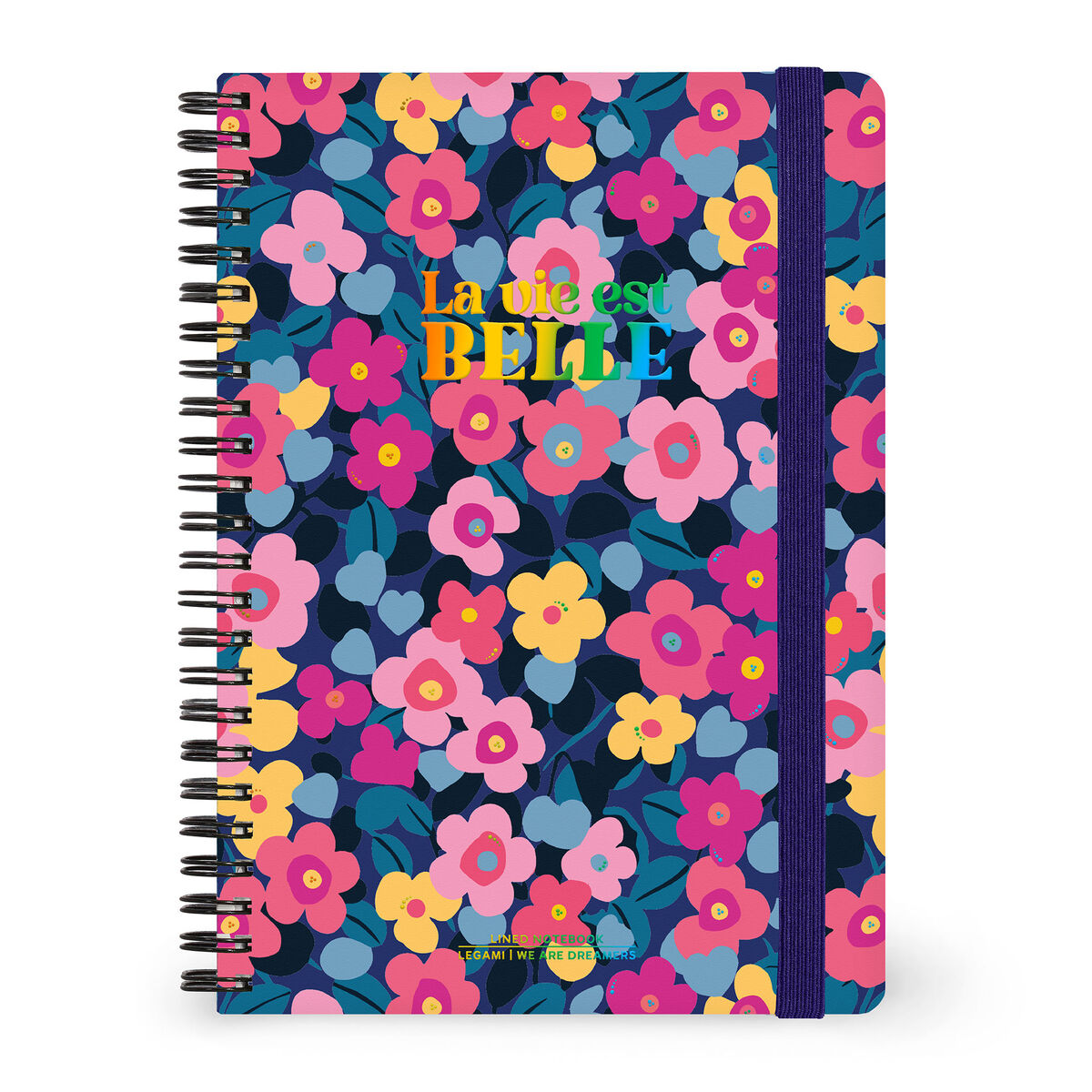 Cahier Ligné A5 à Couverture Rigide Illustré - Fleurs - Bloc-mémo - Avec Spirale