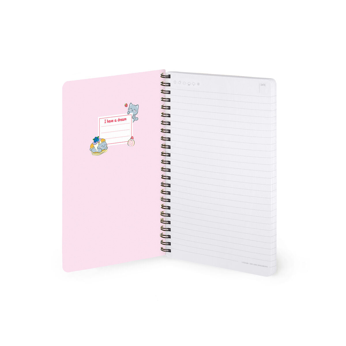 Cahier Ligné A5 à Couverture Rigide Illustrée - Kitty - Bloc-mémo - Avec Spirale