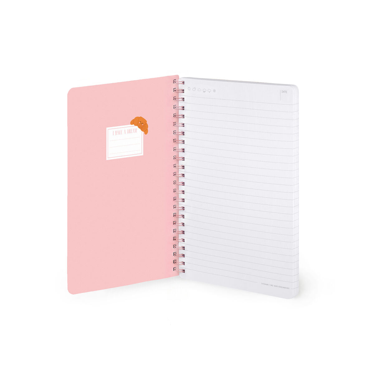 Cahier Ligné A5 à Couverture Rigide Illustrée - Croissant - Bloc-mémo - Avec Spirale