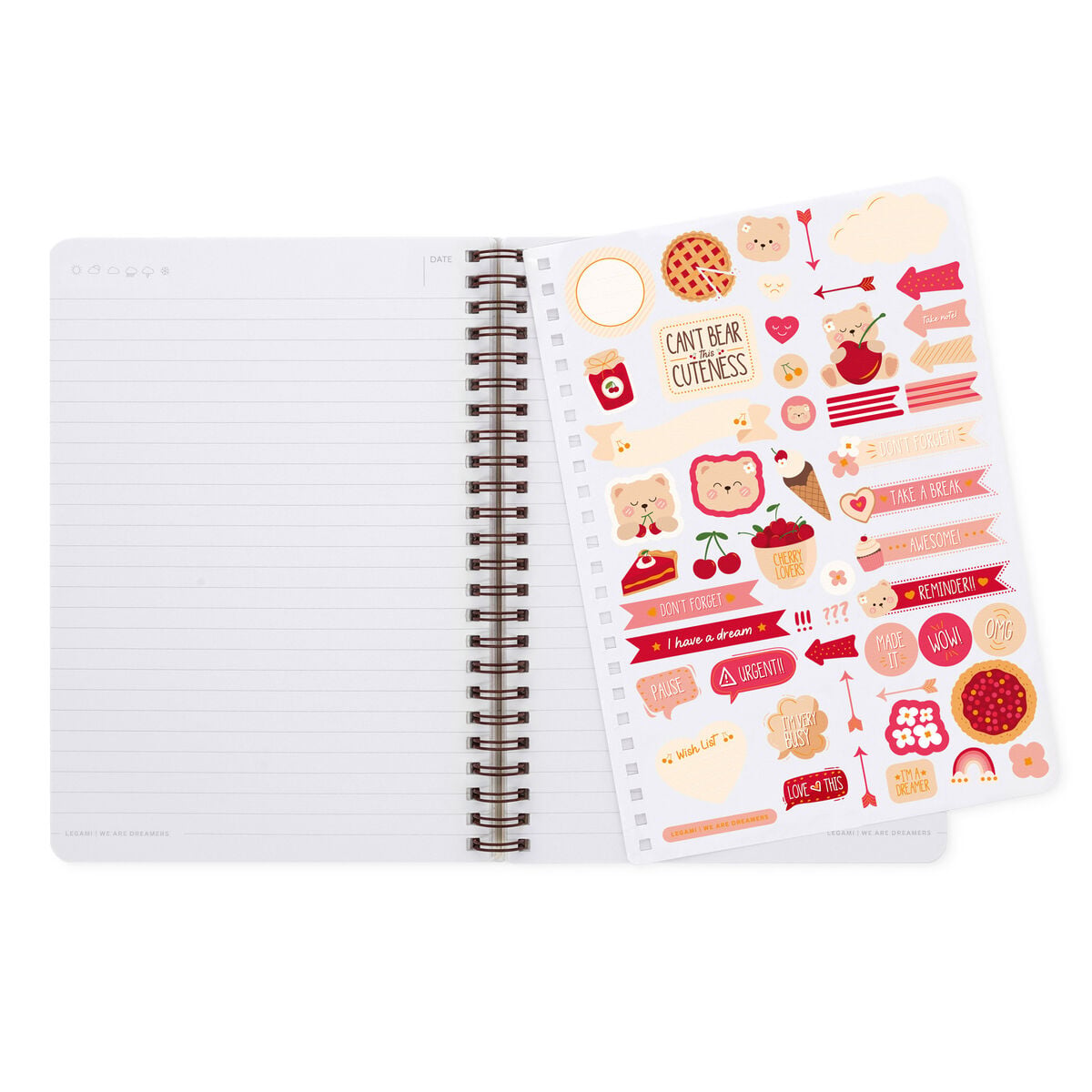Cahier Ligné A5 à Couverture Rigide Illustrée - Teddy Bear - Bloc-mémo - Avec Spirale