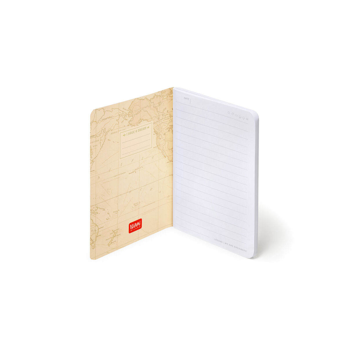 Cahier Ligné A6 à Couverture Rigide Illustrée - Travel Map