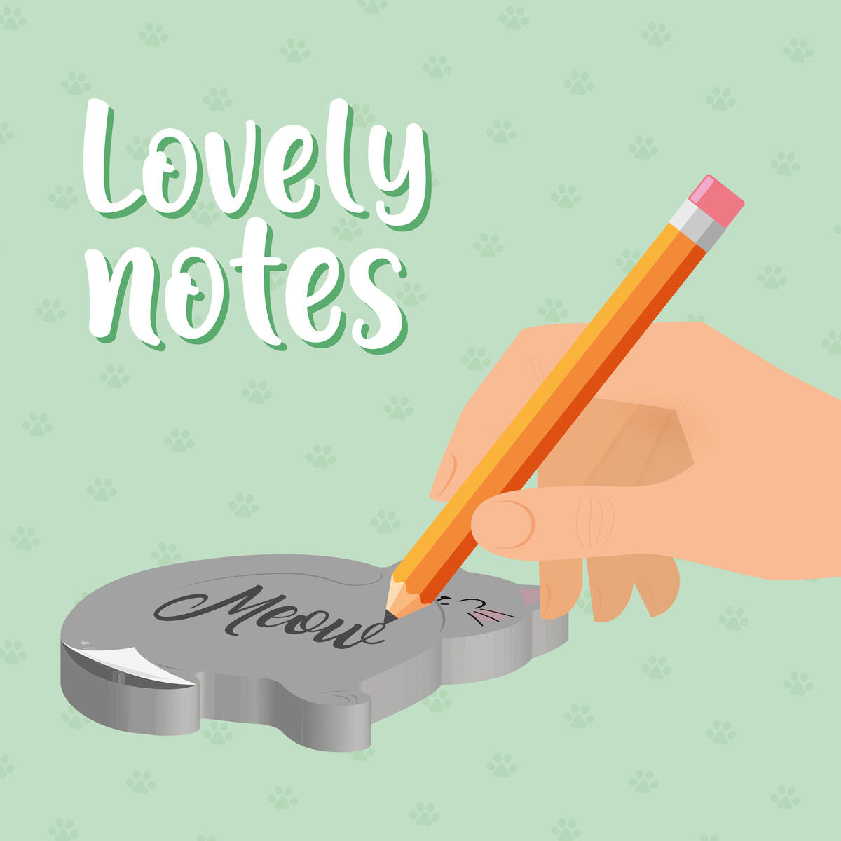 Bloc-Notes Adhésif Kitty - Lovely Notes
