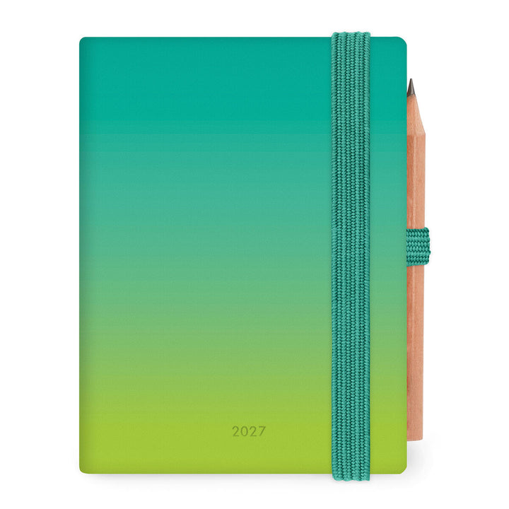 Agenda 12 Mois Bi-journalier Format Mini 2027 - Les nuances de vert