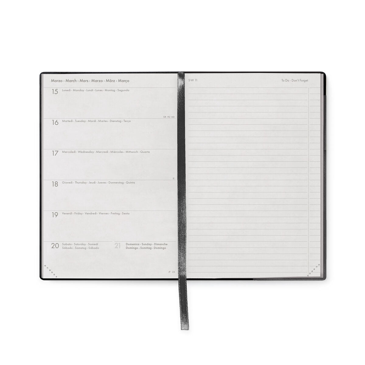 Agenda 12 Mois Semainier Medium avec Carnet 2027 - Black Suit