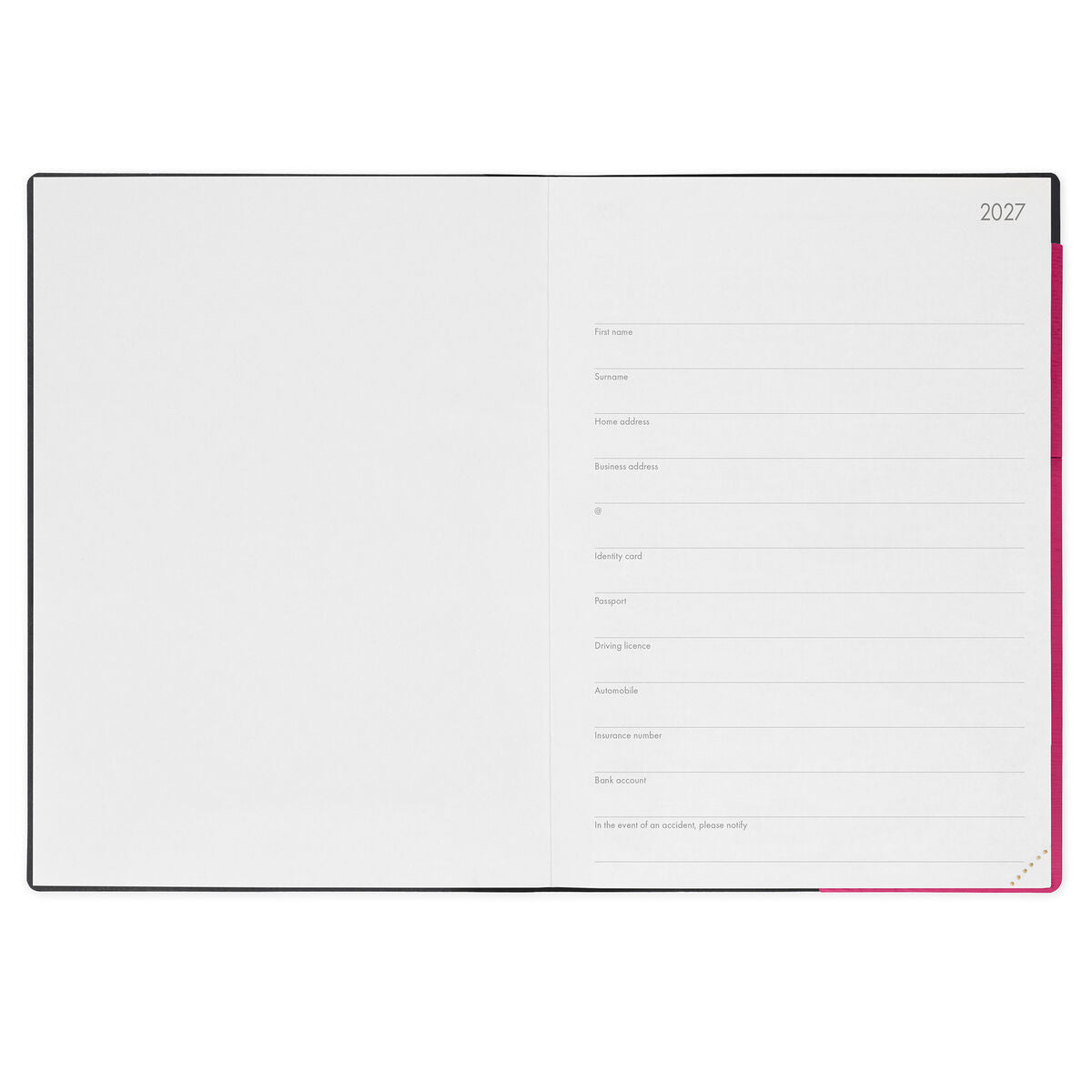 Agenda 12 Mois Semainier Format Maxi 2027 - Raspberry Jam