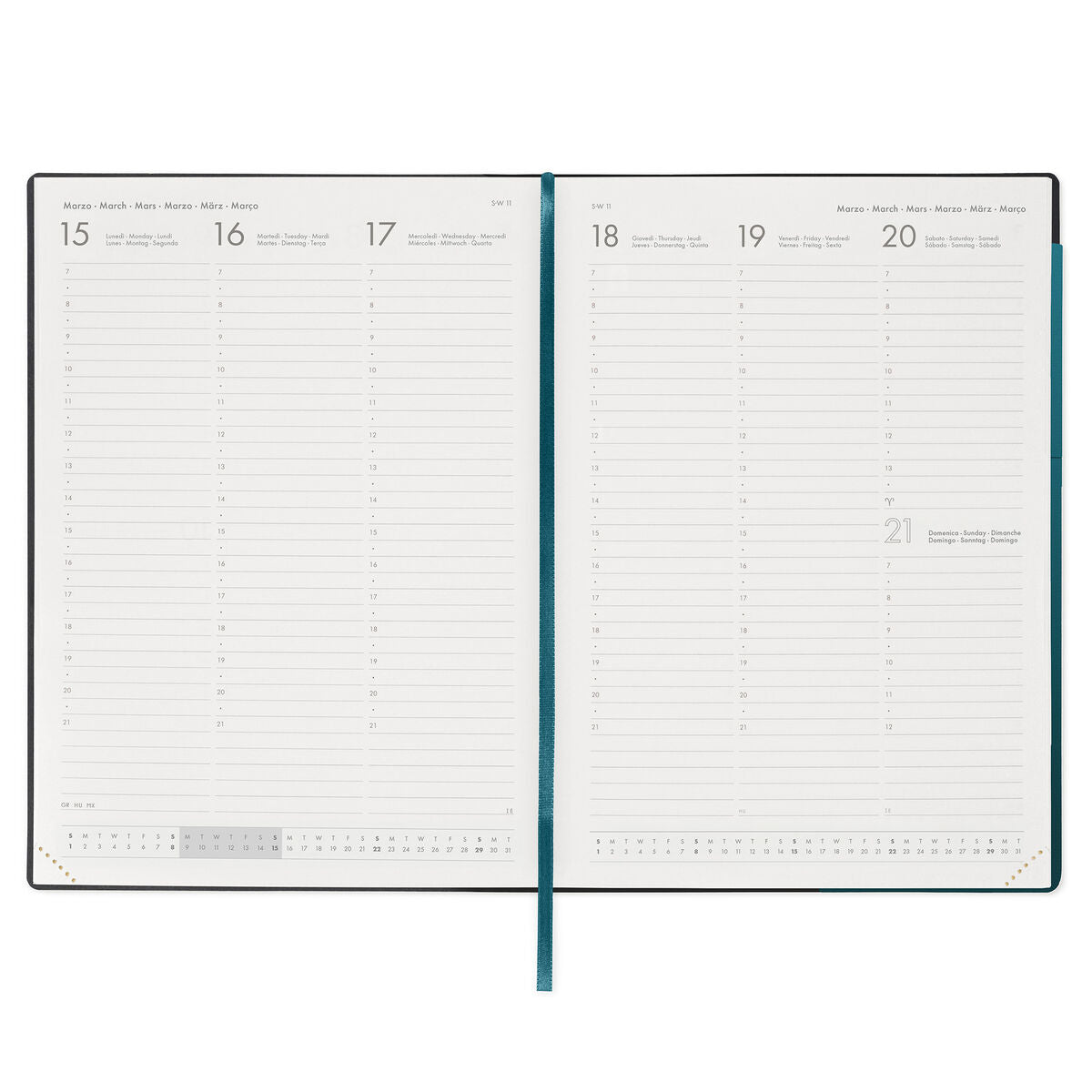 Agenda 12 Mois Semainier Format Maxi 2027 - Deep Teal