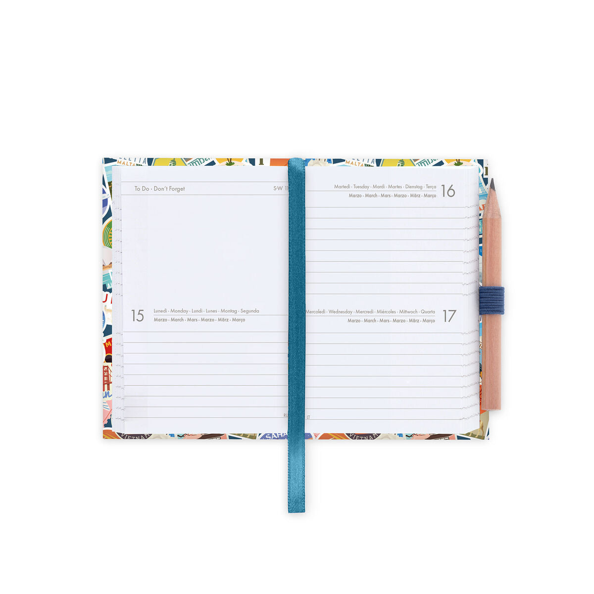 Agenda 12 Mois Bi-journalier Photographique Mini 2027 - Travel Stickers
