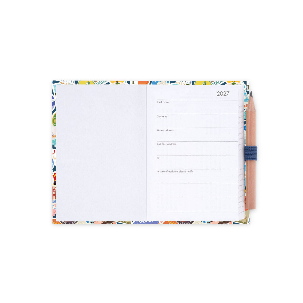 Agenda 12 Mois Bi-journalier Photographique Mini 2027 - Travel Stickers