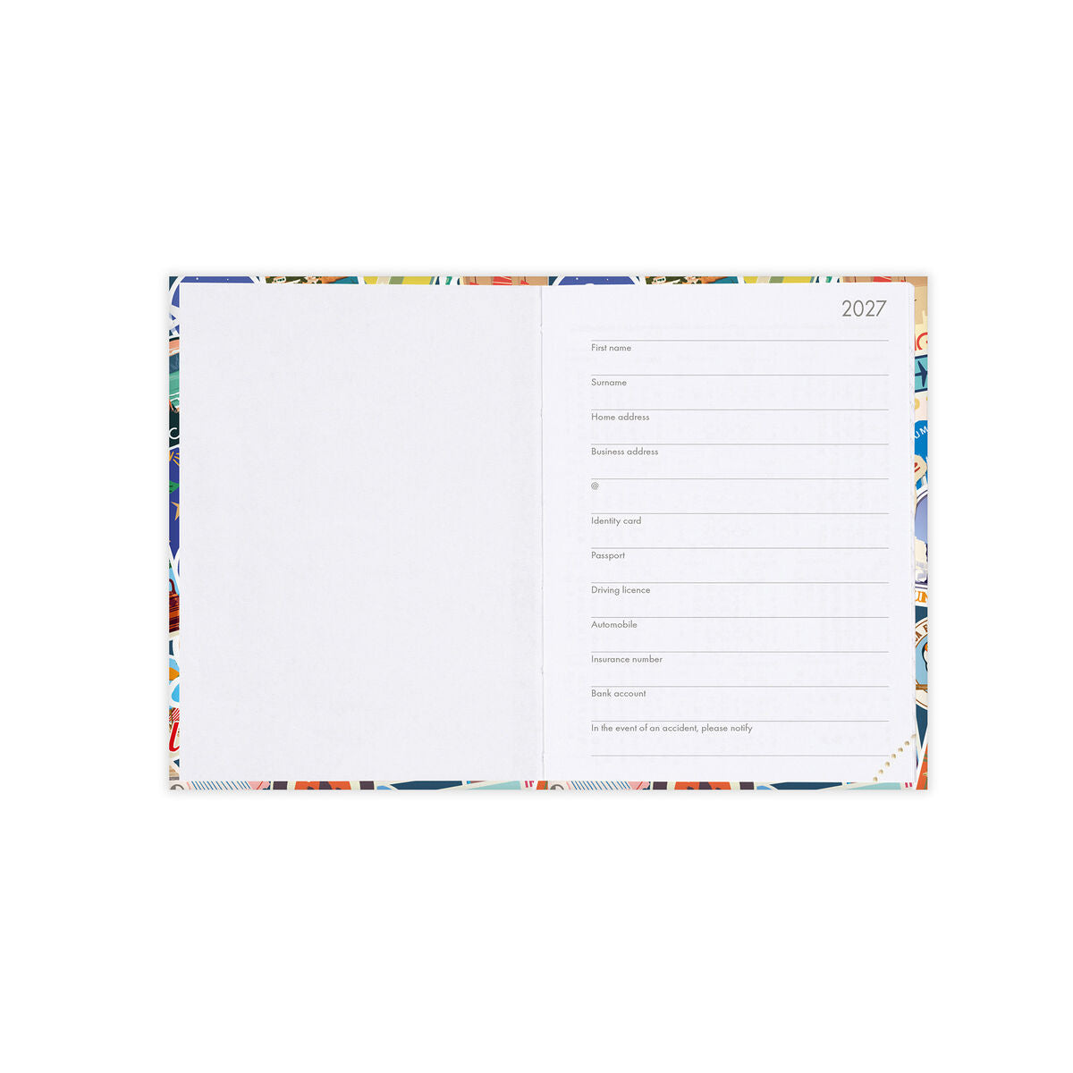 Agenda 12 Mois Semainier Photographique Mini 2027 - Travel Stickers