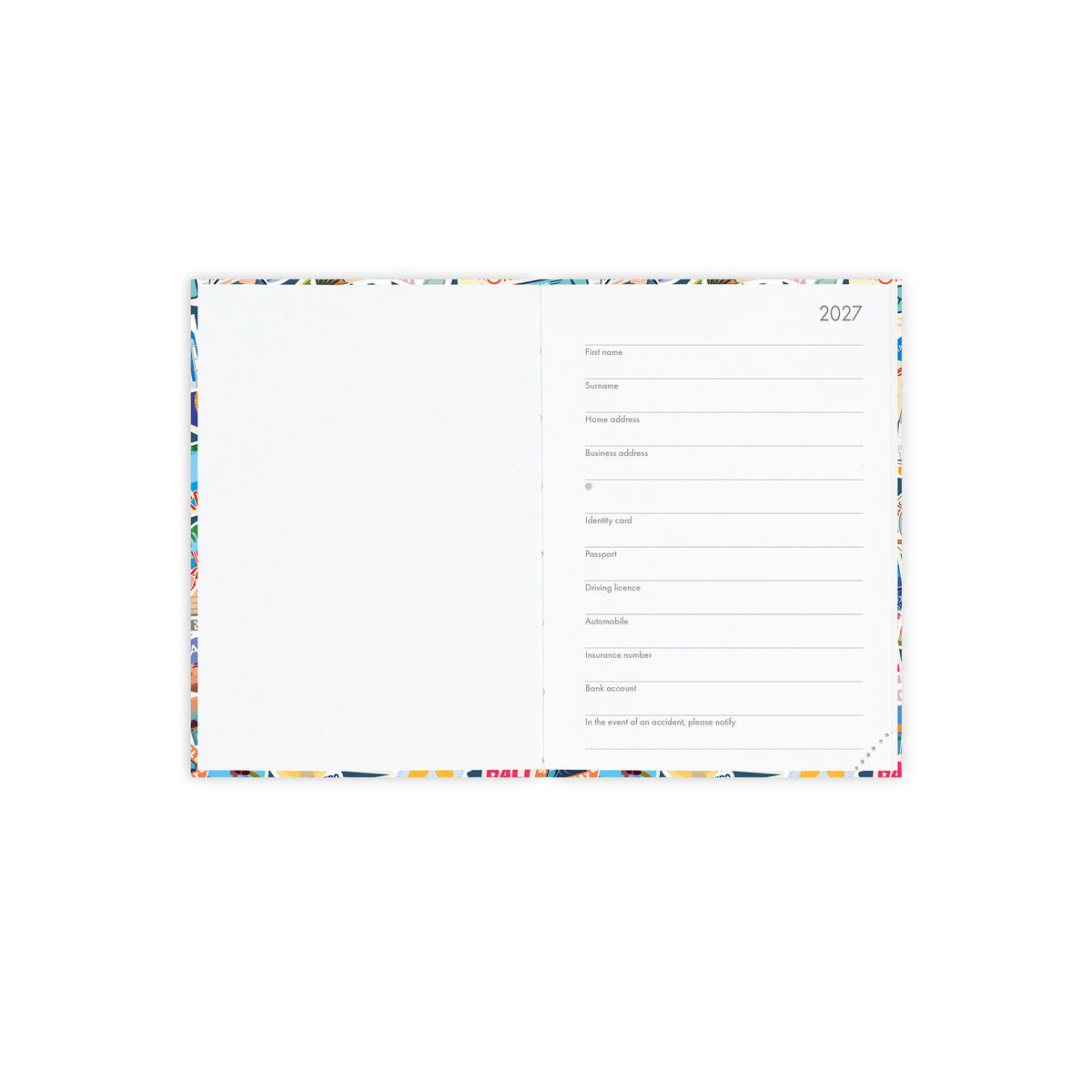 Agenda 12 Mois Journalier Photographique Small 2027 - Travel Stickers