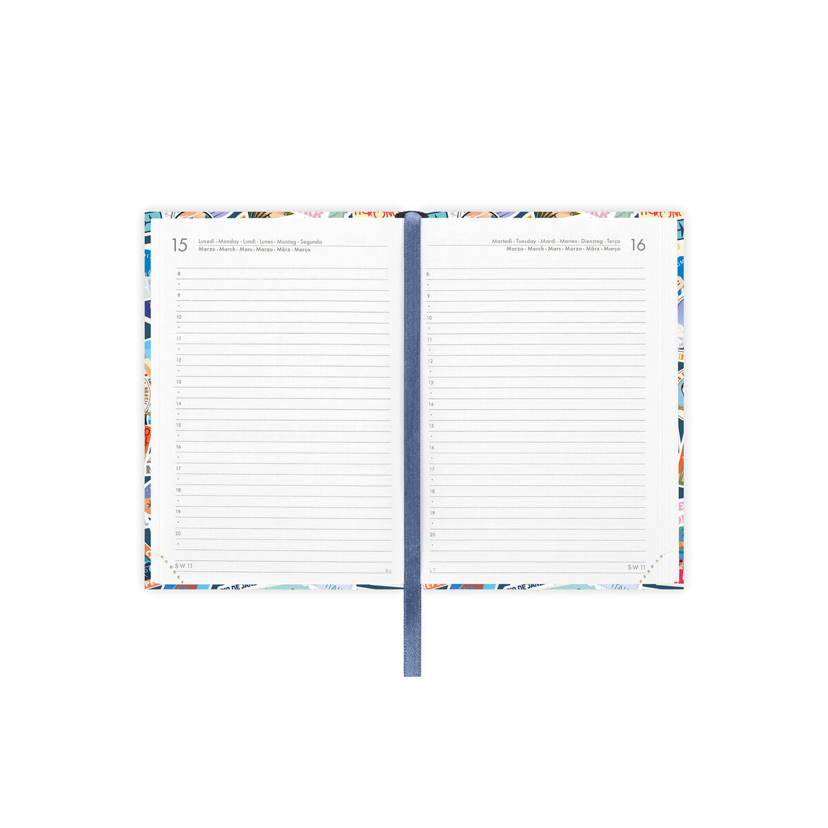 Agenda 12 Mois Journalier Photographique Small 2027 - Travel Stickers