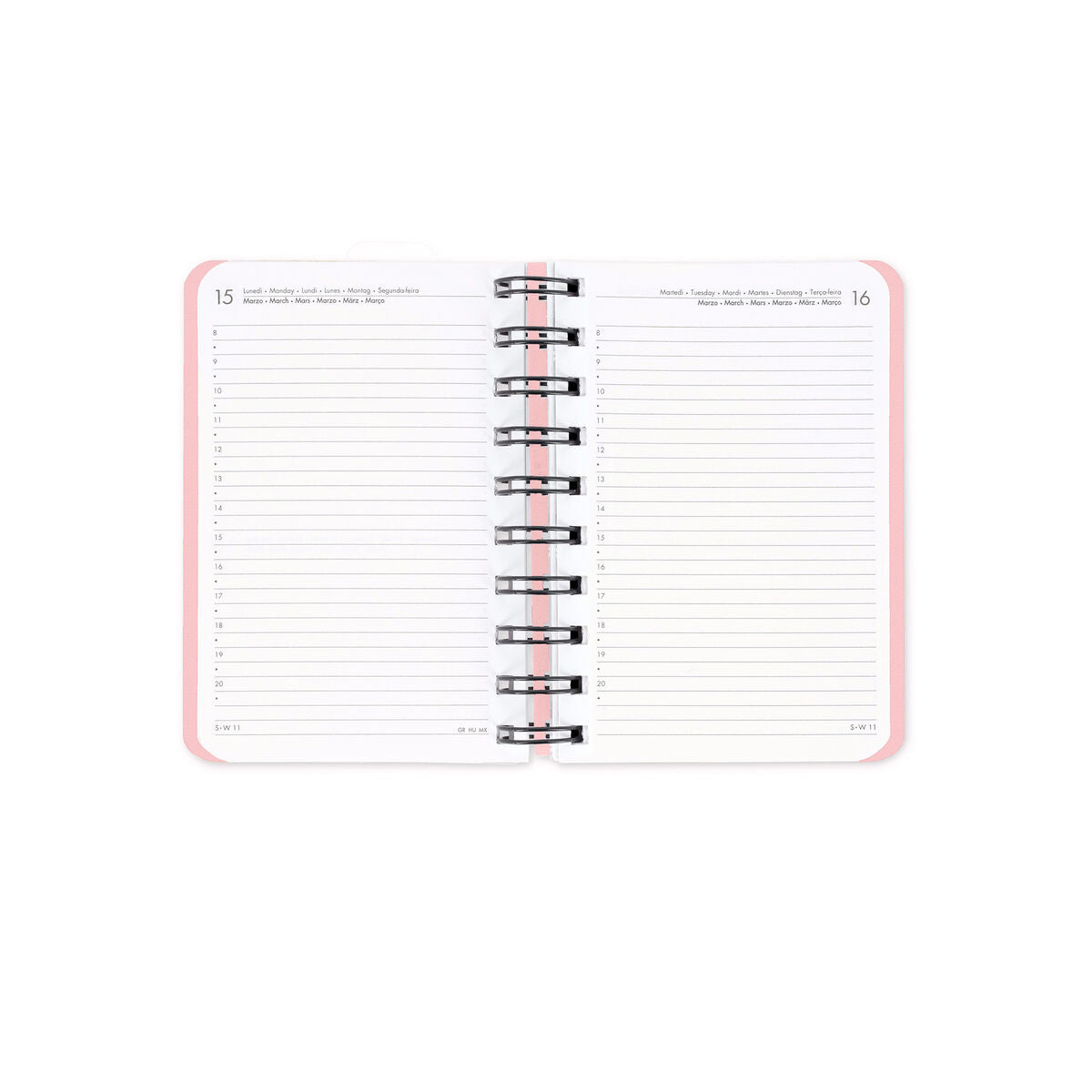 Agenda 12 Mois Journalier Small À Spirale 2027 - Croissant