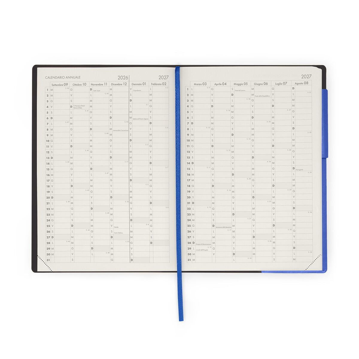 Agenda de l'Enseignant 2026/2027 Semainier 13 Mois - Eclectic Blue