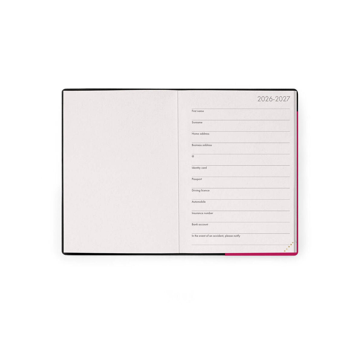 Agenda 2026/2027 Semainier 16 Mois - Raspberry Jam - Small Avec Section pour Notes