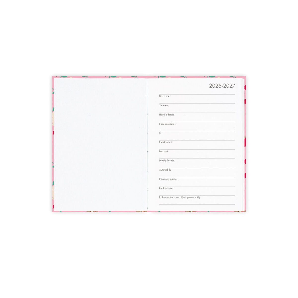 Agenda 2026/2027 Journalier Photographique 16 Mois - Teddy Bear Pink - Small