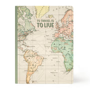 Cahier Ligné B5 à Couverture Rigide Illustré - Carte de voyage